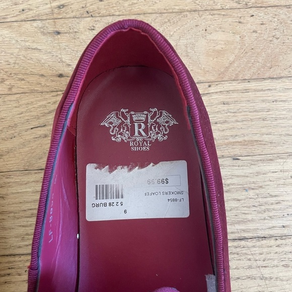 Burgundy Velvet Loafers with Leopard Accent main image 10